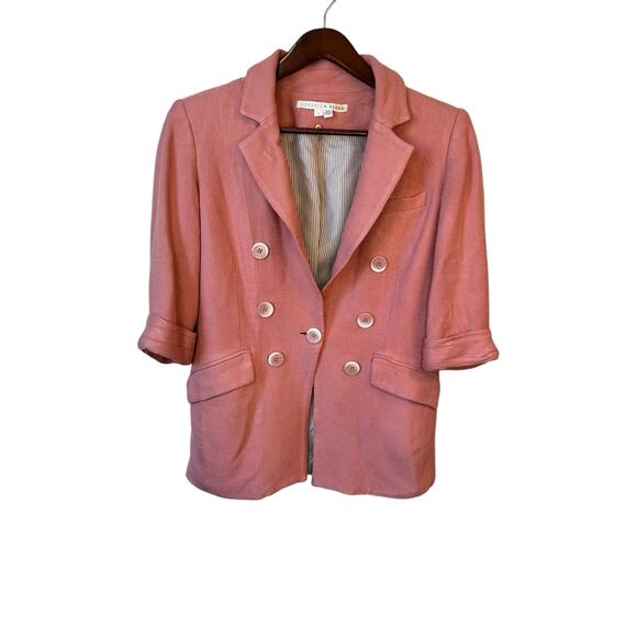 VERONICA BEARD Odile Sateen Twill Dickey Jacket EUC Sz 6 $695 MSRP Rosewood Pink - Picture 2 of 13